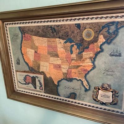 Sale Photo Thumbnail #253: Frame United States map 41” x 29”