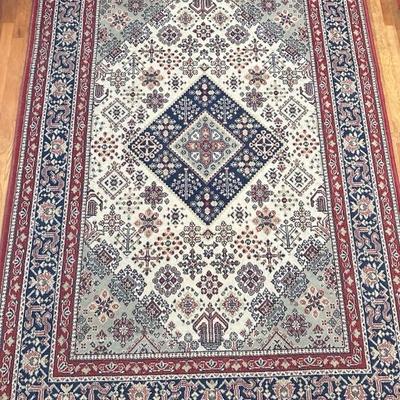 Sale Photo Thumbnail #262: Floor rug 89” x 63” see pictures to see rug repair