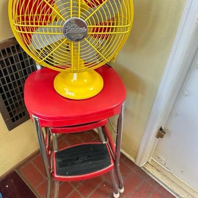 Sale Photo Thumbnail #278: Vintage stool and reproduction fan