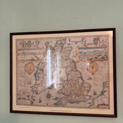 Sale Photo Thumbnail #321: Framed John Speed's Map of the British isles
Width 22 inches X length 17 inches
