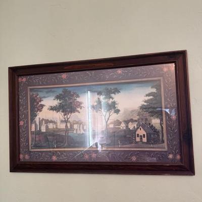 Sale Photo Thumbnail #334: Framed picture 
Width 34 inches X length 21 inches 