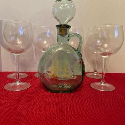 Sale Photo Thumbnail #355: Decanter, glassware