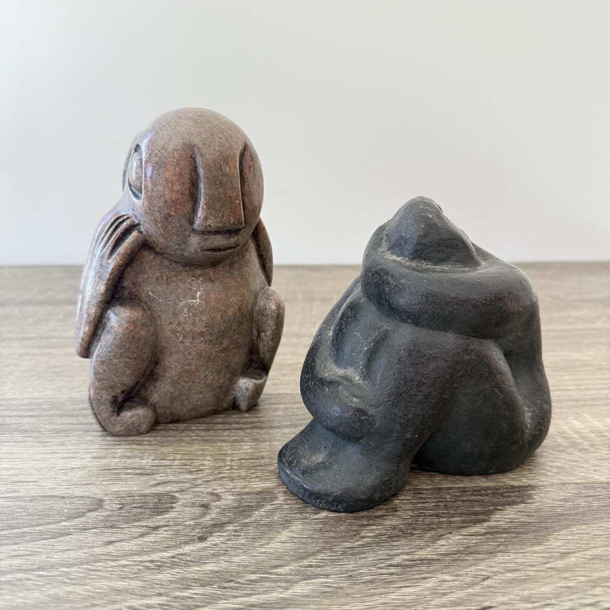 LOT 17K: Stone Carved Rabbit signed by Artist made in Zimbabwe ...