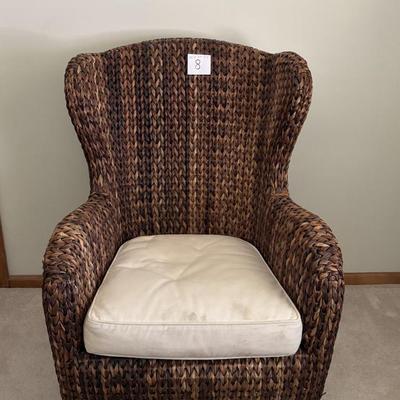 Wicker Arm Chair with Cushion