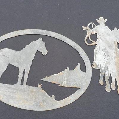 2 rustic decorative wall plates