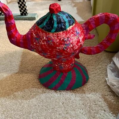 Charlee Rene Clark Baltimore, MD Papier Mache Teapot - Red