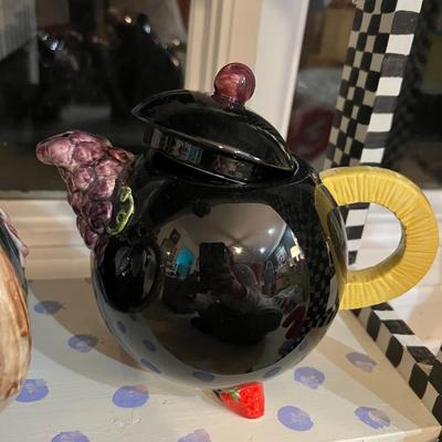 Department 56 Tutti Frutti Black Teapot