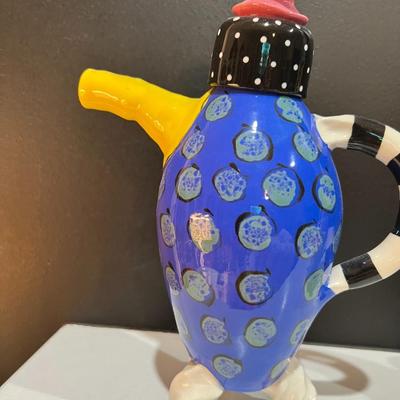 Blue Dots Whimsical Teapot