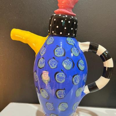 Blue Dots Whimsical Teapot