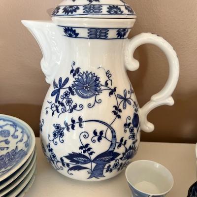 Japanese blue white sake cup