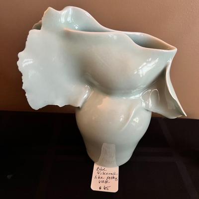 Blue visceral like pottery vase