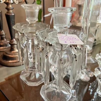 Vintage crystal candlesticks , set of 2