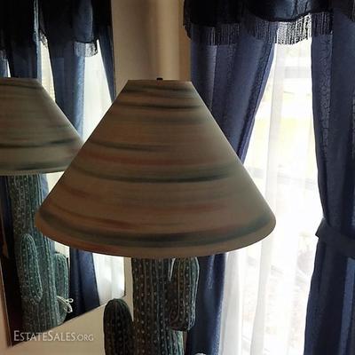 Tall Ceramic Cactus Lamp
