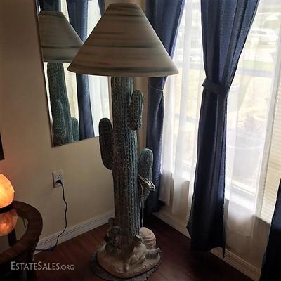 Tall Ceramic Cactus Lamp