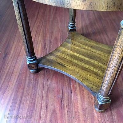 Round Glass Top End Table