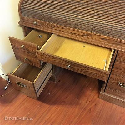 Oak Laminate Rolltop Desk