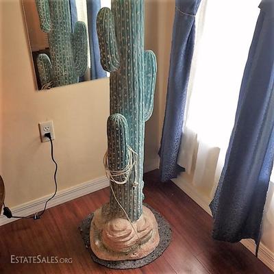 Tall Ceramic Cactus Lamp