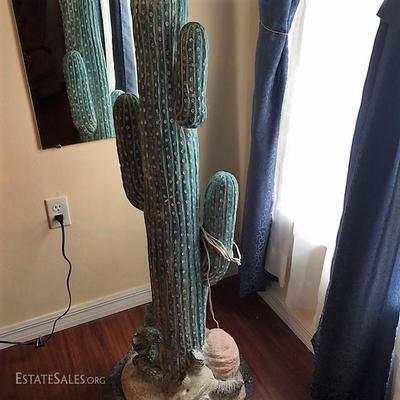 Tall Ceramic Cactus Lamp