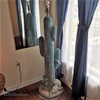 Tall Ceramic Cactus Lamp