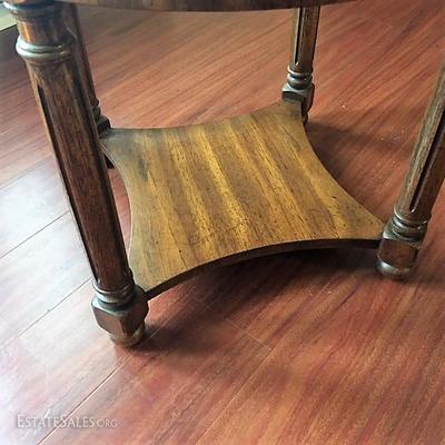 Round Glass Top End Table