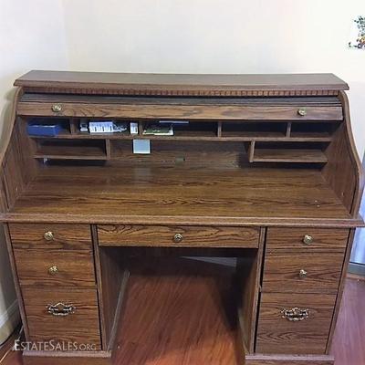 Oak Laminate Rolltop Desk