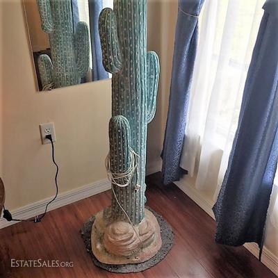 Tall Ceramic Cactus Lamp