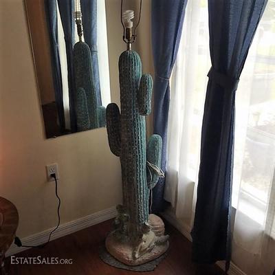 Tall Ceramic Cactus Lamp