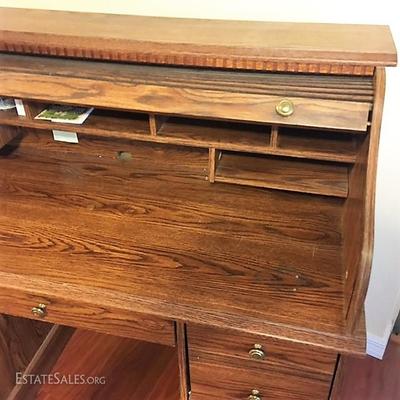 Oak Laminate Rolltop Desk