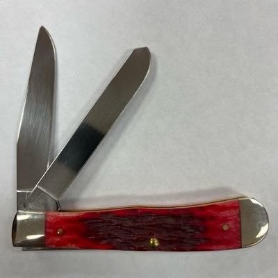 Case XX Red Bone Peach Seed Jig Trapper