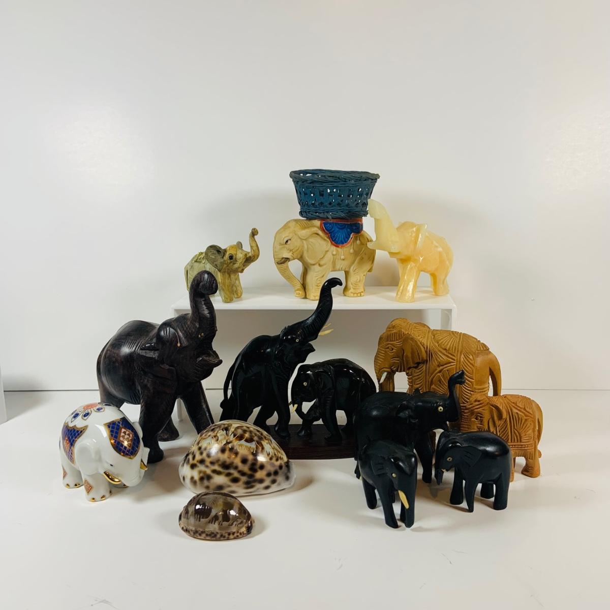 LOT 122: A Large Pack of Elephant Figures Including Etched Shells ...