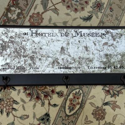 Hotel De Musée antiqued mirrored wall hook rack