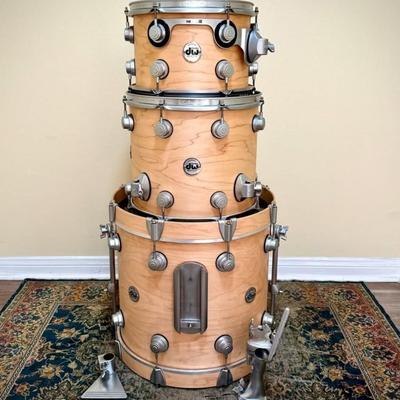 Custom DW Collector's Series Made in U.S.A. Pure Maple Drum Set 12," 14," 18" Kick w/ Cases MINT