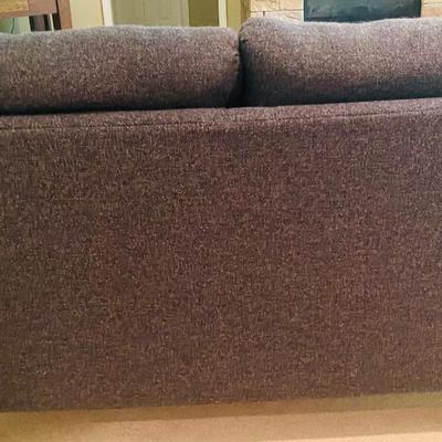 Modern Charcoal Gray Tufted Loveseat – Upholstered 2-Seater Sofa with Sleek Arms