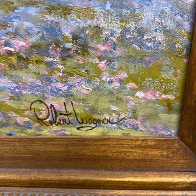Oil on Canvas Landscape by Robert Wagner "Spring Outing"