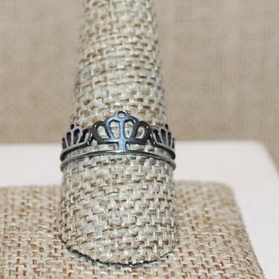 Size 10½ Delicate Stainless Steel "TRIPLE CROWN" Ring (1.5g)