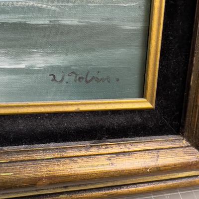 Sea Scape, oil on Canvas, Artist is Tobin, 