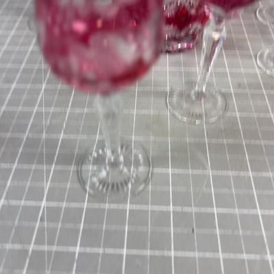 Cranberry Glass, Liquor Set - Wow! 