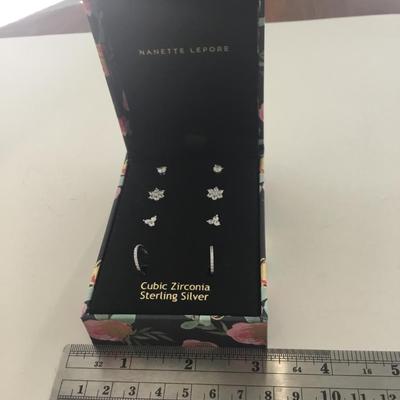 Nanette Lepore cubic zirconia sterling silver stud earrings