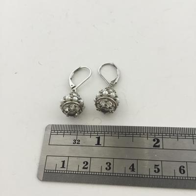 Silver tone dangle earrings