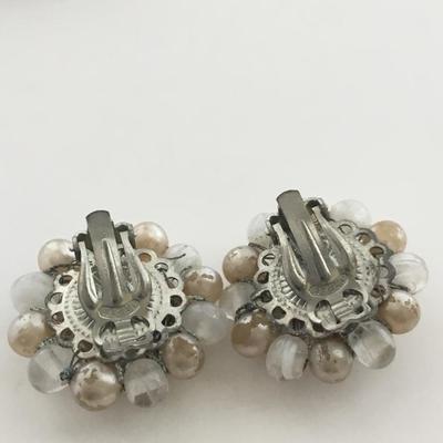 Japan marked clip on vintage earrings