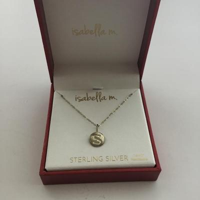 Isabella m Sterling silver letter s necklace