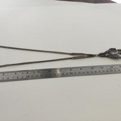 Bronze tone multilayer fashion necklace
