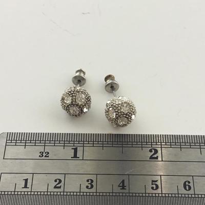 Silver tone stud earrings