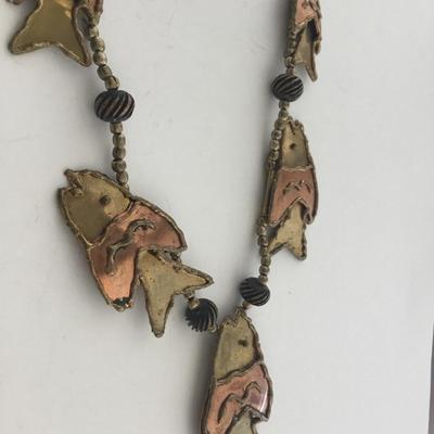 Fish vintage statement necklace