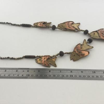 Fish vintage statement necklace