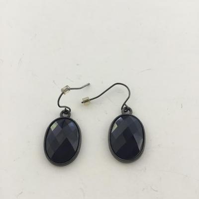 Unmarked blue black fashion earrings