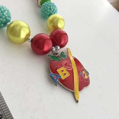Teacher beaded statement collar necklace