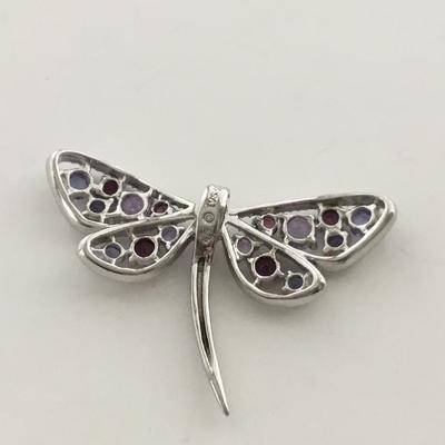Beautiful 925 purple dragonfly necklace pendant