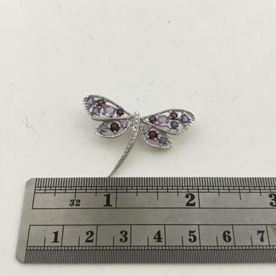 Beautiful 925 purple dragonfly necklace pendant