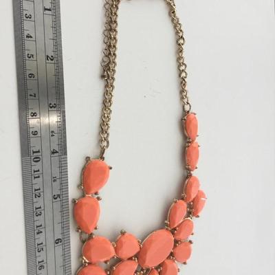 Orange colored fashion necklace